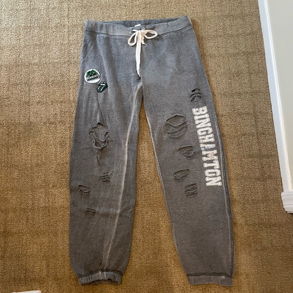 Vintage brand BINGHAMTON ripped Grey sweatpants